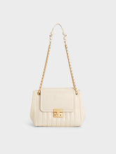 Charles & Ke*th -  Donna Crinkle-Effect Shoulder Bag - Cream